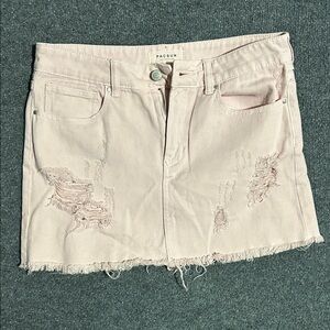 PacSun Light Pink Distressed Denim Mini Skirt